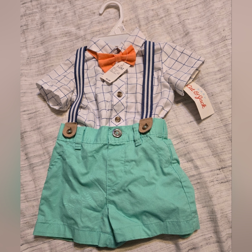 Cat & Jack Baby Boy 3-6m Overall Outfit